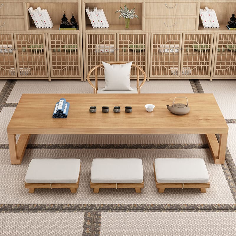 Bàn trà tatami kiểu Nhật – Bàn gỗ thấp cho ban công, cửa sổ, phòng trà, thiết kế ngồi sàn tiện nghi - Hình 2 Bàn trà tatami kiểu Nhật – Bàn gỗ thấp cho ban công, cửa sổ, phòng trà, thiết kế ngồi sàn tiện nghi - Hình 2