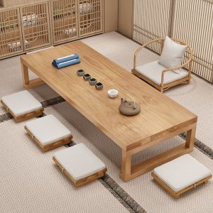 Bàn trà tatami kiểu Nhật – Bàn gỗ thấp cho ban công, cửa sổ, phòng trà, thiết kế ngồi sàn tiện nghi - Hình 3