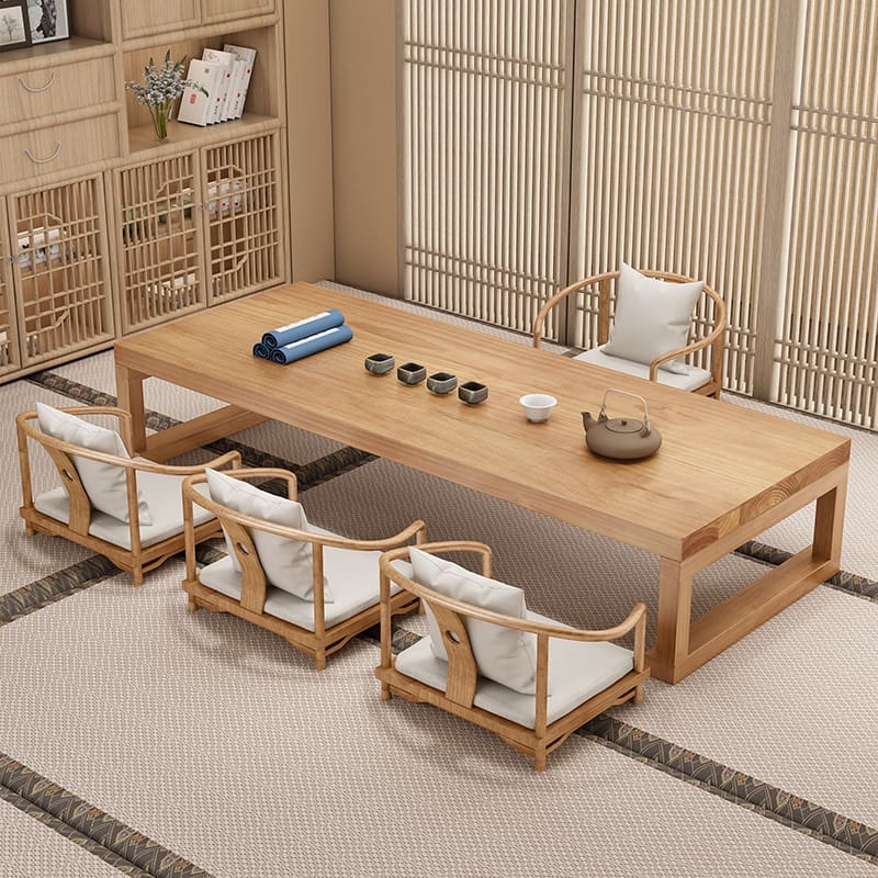 Bàn trà tatami kiểu Nhật – Bàn gỗ thấp cho ban công, cửa sổ, phòng trà, thiết kế ngồi sàn tiện nghi - Hình 4 Bàn trà tatami kiểu Nhật – Bàn gỗ thấp cho ban công, cửa sổ, phòng trà, thiết kế ngồi sàn tiện nghi - Hình 4