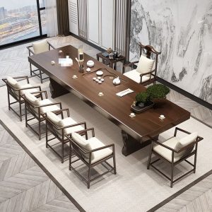 Bàn trà thiền bằng gỗ nguyên khối kiểu Trung Quốc mới Bàn trà bảng lớn kiểu Trung Quốc Bàn trà Bàn trà văn phòng tại nhà - Hình 2