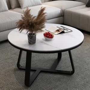 Bàn trà Thiết Kế Hiện Đại Bàn Cà Phê Kim Loại Góc Bắc Âu Vàng Mặt Bàn Tròn Góc Hành Lang kiểu Italy Mesa Phụ Trợ Nội Thất Ban Công - Hình 2