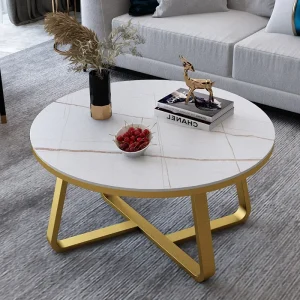 Bàn trà Thiết Kế Hiện Đại Bàn Cà Phê Kim Loại Góc Bắc Âu Vàng Mặt Bàn Tròn Góc Hành Lang kiểu Italy Mesa Phụ Trợ Nội Thất Ban Công
