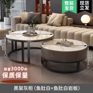Bàn trà Thiết kế Tầng Bàn cà phê Trang điểm sang trọng Vanity Center Di động Bàn cà phê bằng đá cẩm thạch Funky Tavolino Da Salotto Nội thất gia đình - Hình 4