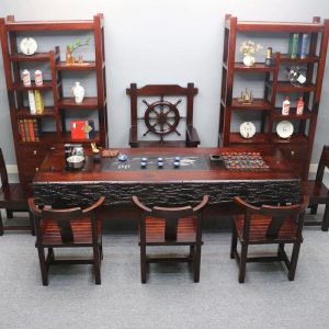 Bàn trà Thuyền xưa Bàn trà gỗ ghế gỗ kung fu Bàn trà phòng khách Bàn trà văn phòng Bàn trà Bàn trà bộ - Hình 2