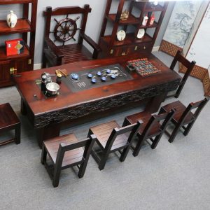 Bàn trà Thuyền xưa Bàn trà gỗ ghế gỗ kung fu Bàn trà phòng khách Bàn trà văn phòng Bàn trà Bàn trà bộ - Hình 3