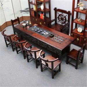Bàn trà Thuyền xưa Bàn trà gỗ ghế gỗ kung fu Bàn trà phòng khách Bàn trà văn phòng Bàn trà Bàn trà bộ - Hình 4