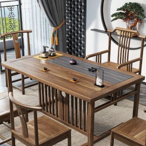 Bàn trà Trung Quốc mới Bàn trà Bàn trà Bàn trà nhà khách hàng Bàn trà gỗ Bàn trà ghế bộ bàn hoàn toàn tự động - Hình 4