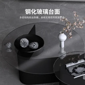 Bàn trà Trung Tâm Sang Trọng Bàn Cà Phê Hiện Đại Lớn Bên Độc Đáo Bistro Kính Bàn Cà Phê Thiết Kế Đen Muebles Nội Thất Phòng Khách - Hình 4