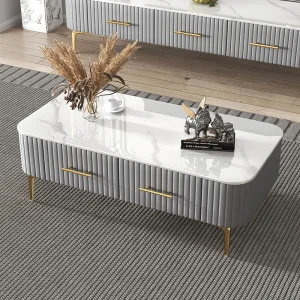 Bàn trà Truyền Thống Bàn Cà Phê Gỗ Sang Trọng Trang Điểm Bàn Phòng Khách Tivi Tầng Di Động Muebles De La Sala Bàn Ăn Sáng - Hình 2
