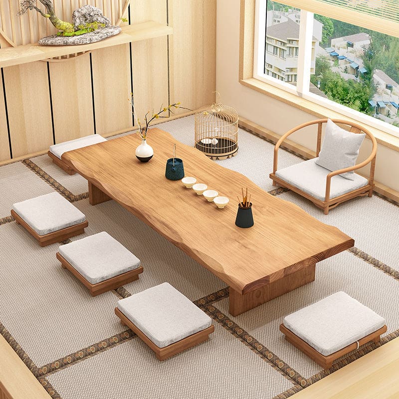 Bàn trà và ghế kiểu Nhật Bàn cà phê trải chiếu tatami bằng gỗ nguyên khối Bàn trà ngồi kiểu Trung Quốc mới Bàn trà dải dài bàn thấp bàn cửa sổ bay Bàn Kang - Hình 2 Bàn trà và ghế kiểu Nhật Bàn cà phê trải chiếu tatami bằng gỗ nguyên khối Bàn trà ngồi kiểu Trung Quốc mới Bàn trà dải dài bàn thấp bàn cửa sổ bay Bàn Kang - Hình 2