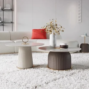 Bàn trà Vintage Bàn Cà Phê Tầng Tối Giản Tay Cầm Bàn Sofa Góc Ăn Đá Cẩm Thạch Mesa De Centro De Sala Nội Thất Gia Đình