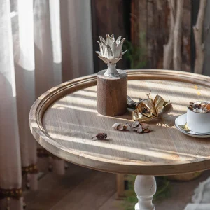 Bàn trà Vintage Bàn Gỗ Chắc Chắn Sắt Bên Bàn Phòng Khách Đau Khổ Nghề Thủ Công Bên Bàn Đẹp Bền Đồ Nội Thất Gia Đình - Hình 3