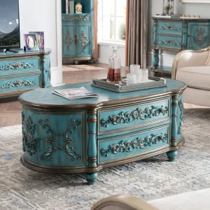 Bàn trà Vintage Cổ Bàn Cao Cấp Hình Bầu Dục Bắc Âu Trung Tâm Bàn Phòng Khách Bằng Gỗ Mesa Phụ Trợ Salon Đồ Nội Thất Gia Đình - Hình 2