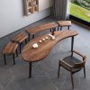 Bàn trà Wabi sabi gió Bàn trà gỗ đặc bàn cà phê ban công Bàn trà và ghế sáng tạo cong văn phòng tiếp tân Bàn trà óc chó