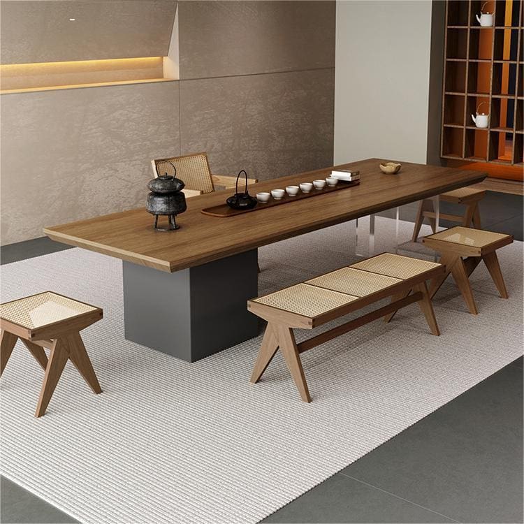 Bàn trà wabi-sabi gỗ đặc bảng lớn văn phòng Bàn trà kung fu phòng trà Bàn trà và ghế mới của Trung Quốc - Hình 2 Bàn trà wabi-sabi gỗ đặc bảng lớn văn phòng Bàn trà kung fu phòng trà Bàn trà và ghế mới của Trung Quốc - Hình 2