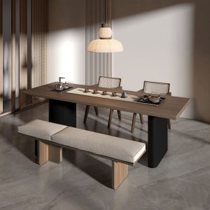 Bàn trà Wabi Sabi Wind Bàn trà ban công Bàn ghế Bàn Bàn trà Bàn trà Bàn làm việc tích hợp Bàn làm việc bằng gỗ nguyên khối Bàn đàm phán - Hình 2