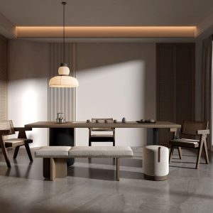 Bàn trà Wabi Sabi Wind Bàn trà ban công Bàn ghế Bàn Bàn trà Bàn trà Bàn làm việc tích hợp Bàn làm việc bằng gỗ nguyên khối Bàn đàm phán