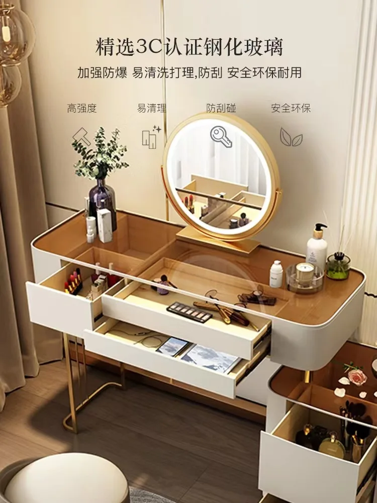 Bàn trang điểm 2022 Thiết Kế Mới Nhất Kính Cường Lực Gỗ Chắc Chắn Có Thể Thu Vào Bàn Trang Điểm Tủ Đá Tia Contertop - Hình 3 Bàn trang điểm 2022 Thiết Kế Mới Nhất Kính Cường Lực Gỗ Chắc Chắn Có Thể Thu Vào Bàn Trang Điểm Tủ Đá Tia Contertop - Hình 3