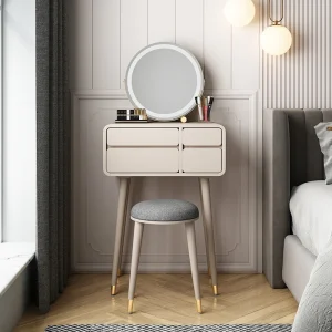 Bàn trang điểm 4 Ngăn Kéo Trắng Tủ Trang Trí Hiện Đại Bàn Gương Trang Điểm Tủ Sự Tối Giản cho nữ Coiffeuse Maquillage Nội Thất Phòng Ngủ OB50HZ