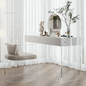 Bàn trang điểm Acrylic Cloakroom Giải Trí Tủ Hiện Đại Tối Giản Phòng Ngủ KItaly Túc Xá Tủ Bảo Quản Nội Thất Gia Đình Cao Cấp Bàn Trang Điểm L - Hình 2