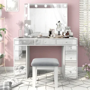 Bàn trang điểm Bán buôn Phòng ngủ hiện đại Cửa hàng làm đẹp Bàn trang điểm có gương và ghế