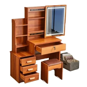 Bàn trang điểm Bán Giá Xuất Xưởng Nội Thất Phòng Ngủ Châu Âu Bàn Trang Điểm Màu Trắng Châu Âu Bàn Trang Điểm Có Gương Và Ghế Đẩu - Hình 3