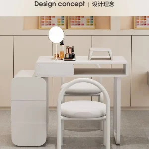 Bàn trang điểm Bàn làm móng tay chuyên nghiệp Thẩm mỹ viện Trang điểm đơn giản Nail Tech Bàn đầu giường dành cho nữ - Hình 4