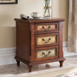 Bàn trang điểm Bàn làm việc mini Địa Trung Hải bằng gỗ nguyên khối Nội thất phòng ngủ - Hình 4