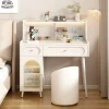 Bàn trang điểm Bàn trang điểm Trang điểm Bộ ngăn kéo đẹp Thu nhỏ màu trắng cổ điển Bàn làm việc Vẻ đẹp gỗ nguyên khối Tủ cao Komody Nội thất phòng