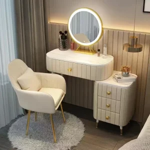 Bàn trang điểm Bàn trang điểm Trang điểm Gương nhẹ Tủ phòng ngủ hiện đại Bàn trang điểm sang trọng cho nữ vestidores Nội thất - Hình 2