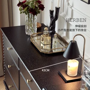 Bàn trang điểm bằng gỗ nguyên khối Phòng ngủ có thể thu vào Đuôi xe Tủ tích hợp tủ góc phòng nhỏ - Hình 3