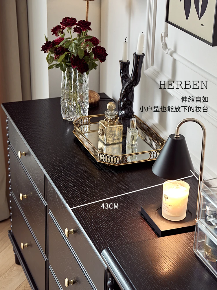 Bàn trang điểm bằng gỗ nguyên khối Phòng ngủ có thể thu vào Đuôi xe Tủ tích hợp tủ góc phòng nhỏ - Hình 3 Bàn trang điểm bằng gỗ nguyên khối Phòng ngủ có thể thu vào Đuôi xe Tủ tích hợp tủ góc phòng nhỏ - Hình 3