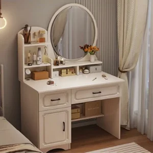 Bàn trang điểm Charm Trắng Bàn Trang Điểm Gương Ghế Vanitys Thoải Mái Tủ Quần Áo Bằng Gỗ Ngực Ngăn Kéo Penteadeira Phụ Kiện Trang Trí - Hình 2