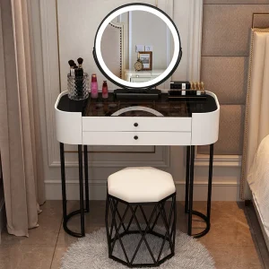 Bàn trang điểm Châu Âu Bàn Trang Điểm Nghệ Sĩ Mini Tấm Đá Cẩm Thạch Thiết Kế Chiếu Sáng Hiện Đại Thanh Lịch Tủ Con Người Kaptafel Phụ Kiện Đẹp - Hình 2