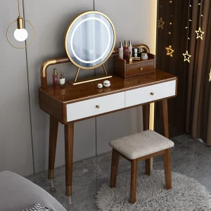 Bàn trang điểm Châu Âu Bàn Trang Điểm Tay Cầm Vanity Người Tổ Chức Tủ Quần Áo Đèn Gương Đầu Giường Ghế Tocador Maquillaje Nội Thất Gia Đình - Hình 2
