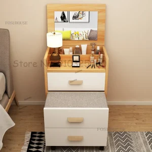 Bàn trang điểm Châu Âu Đầm Phòng Ngủ Bàn Trang Điểm Có Thể Gập Lại Tủ Bảo Quản Đầm Ốp Bàn Trang Điểm Bàn Trang Điểm TG Bh - Hình 2