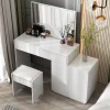 Bàn Trang Điểm Châu Âu Đẹp Tròn Trắng Nhỏ Gọn Đêm Thu Nhỏ Bé Gái Làm Đẹp Tủ Loại Komody Bảo Quản Đồ Nội Thất