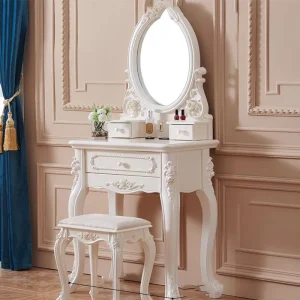 Bàn trang điểm Châu Âu Đơn Giản Bàn Trang Điểm Nữ Giá Rẻ Phòng Tắm Phòng Ngủ Bàn Trang Điểm Trang Điểm Ngăn Kéo Tavolo Da Trucco Bàn Phụ Kiện - Hình 3