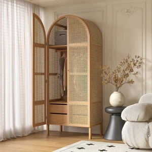 Bàn trang điểm Châu Âu Đơn Giản Tủ Quần Áo Tre Tủ Di Động Cao Cấp Tủ Phòng Ngủ Nhà Tổ Chức Armario De Ropa Nội Thất Gia Đình - Hình 3