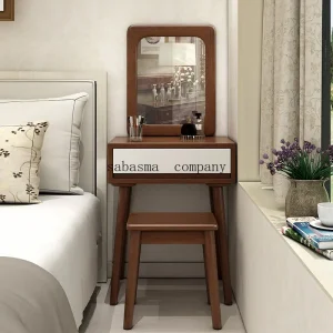 Bàn trang điểm Châu Âu Gỗ Chắc Chắn Bàn Trang Điểm Trực Tuyến Người Nổi Tiếng Phòng Ngủ Nhỏ Bàn Trang Điểm Đầu Giường Tối Giản Hiện Đại Bàn Trang Điểm Mini - Hình 3