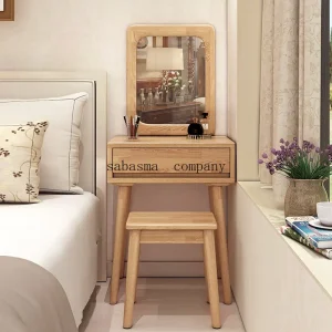Bàn trang điểm Châu Âu Gỗ Chắc Chắn Bàn Trang Điểm Trực Tuyến Người Nổi Tiếng Phòng Ngủ Nhỏ Bàn Trang Điểm Đầu Giường Tối Giản Hiện Đại Bàn Trang Điểm Mini