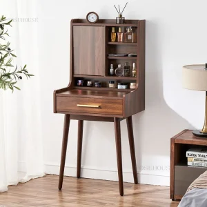 Bàn trang điểm Châu Âu Gỗ Chắc Chắn Tủ Retro Đèn Nội Thất Phòng Ngủ Cao Cấp phòng Nhỏ Bàn Trang Điểm Mini Tối Giản Hiện Đại Tủ - Hình 2