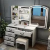 Bàn trang điểm châu Âu hiện đại phòng ngủ đơn giản bàn trang điểm tủ đựng đồ tích hợp gương có đèn bàn trang điểm