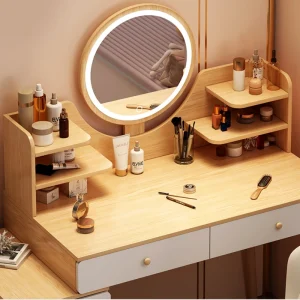 Bàn trang điểm Châu Âu Hiện Đại Vanity Bàn Đầu Giường Trang Điểm Sang Trọng Vanity Bàn Tủ Bảo Quản Tavolo Trucco Phòng Ngủ Nội Thất WZ50VT - Hình 4