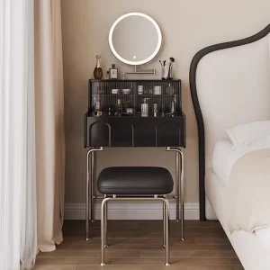 Bàn trang điểm Châu Âu Ngăn Kéo Gương Trang Điểm Bàn Trang Điểm Cao Cấp Phòng Ngủ Bàn Trang Điểm Đen Coiffeuse De Chambre Trang Trí - Hình 2