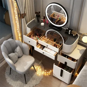 Bàn trang điểm Châu Âu Phòng Ngủ Bàn Trang Điểm Tối Giản Đầu Giường Trang Điểm Cao Cấp Bàn Trang Điểm Hiện Đại Tavolo Da Trucco Nội Thất Gia Đình WZ50VT - Hình 2