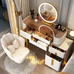 Bàn trang điểm Châu Âu Phòng Ngủ Bàn Trang Điểm Tối Giản Đầu Giường Trang Điểm Cao Cấp Bàn Trang Điểm Hiện Đại Tavolo Da Trucco Nội Thất Gia Đình WZ50VT - Hình 3