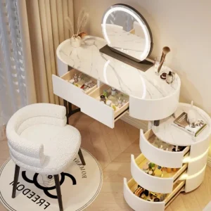 Bàn trang điểm Châu Âu Thẩm Mỹ Bàn Trang Điểm Led Desings Trắng Khách Sạn Hiện Đại Bàn Trang Điểm Ngăn Kéo Gương Kaptafel Tủ Đồ Nội Thất