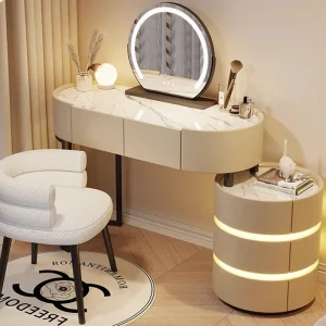 Bàn trang điểm Châu Âu Thẩm Mỹ Bàn Trang Điểm Led Desings Trắng Khách Sạn Hiện Đại Bàn Trang Điểm Ngăn Kéo Gương Kaptafel Tủ Đồ Nội Thất - Hình 4