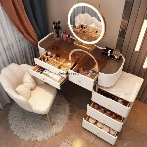 Bàn trang điểm Châu Âu Trang Điểm Bàn Trang Điểm Có Gương Bàn Trang Điểm Tủ Quần Áo Cho Phòng Ngủ Tủ Áo Sang Trọng Bàn Trang Điểm Nội Thất Phòng Ngủ - Hình 2